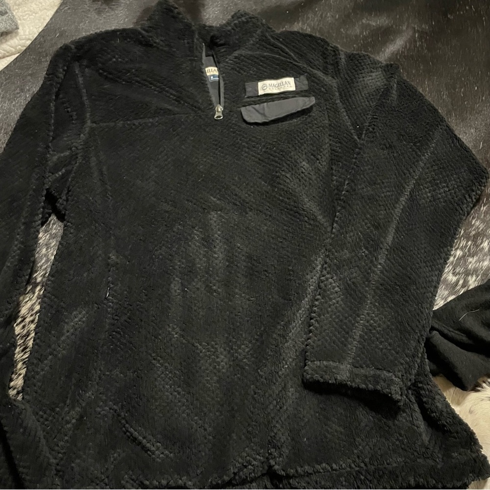 Magellan Outdoor Black Fleece 1/4 zip Pullover‎ Small Womens